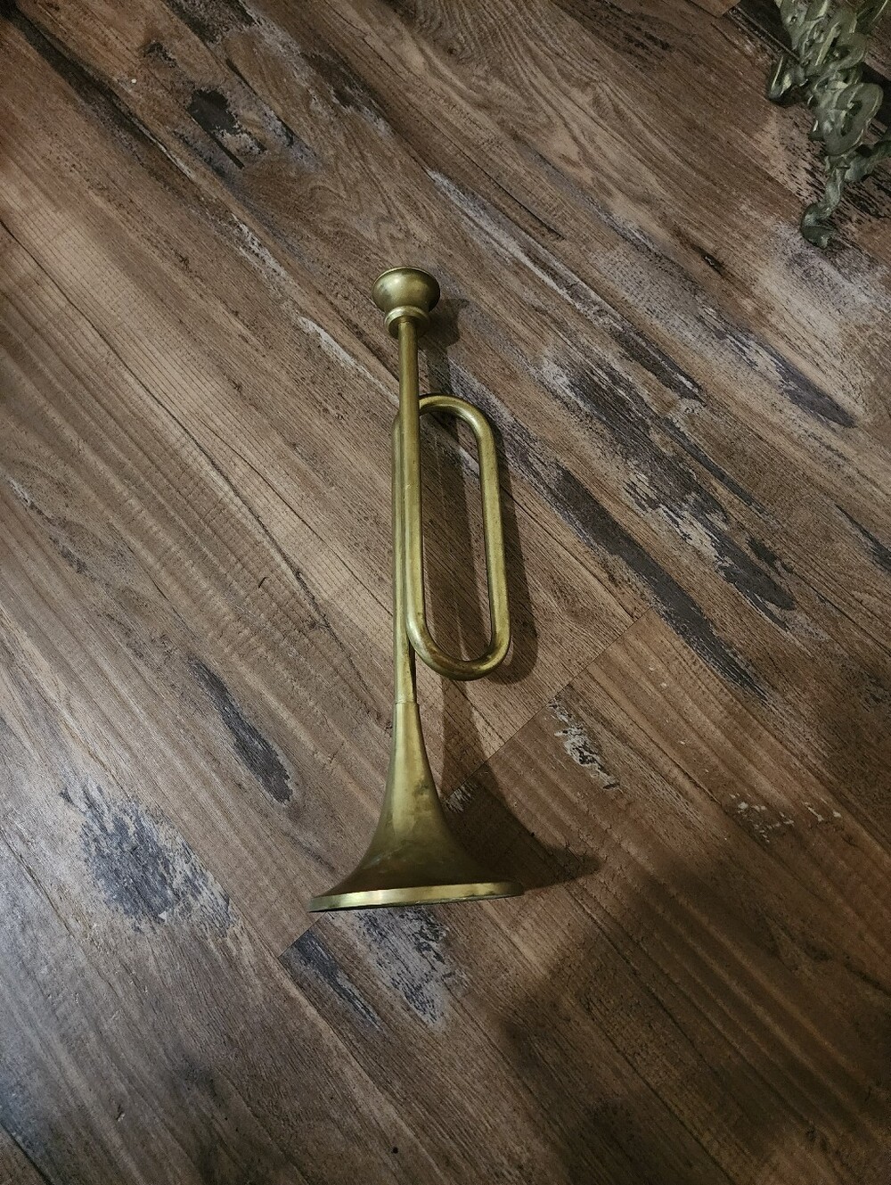 Vintage Brass Trumpet Candle Stick Holder
